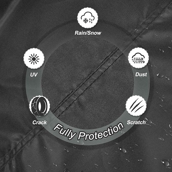 Explore Land Seasonal Tire Cover - Spare Tire Bag with Handle, Heavy Duty Winter Wheel Storage Tote Against Dust and Scratches, 4 Pack (Fits Diameters 26''-28.75'', Black)