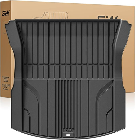 3W Cargo Liner Compatible for Tesla Model 3 2024 Trunk Mat, All Weather Protection Waterproof Bed Mat, Custom Fit TPE Cargo Tesla Trunk Accessories Liner, Black