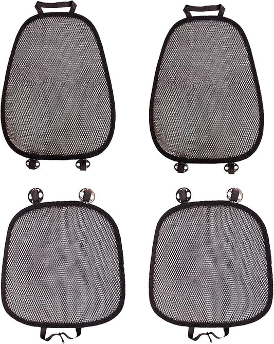 Summer Cool 3D Air Mesh Breathable Car Seat Cushion Pad Universal Auto Cushion Cover Set Interior Accessories (Black, 2 Pack seat pad +2 Pack Back Cushion)