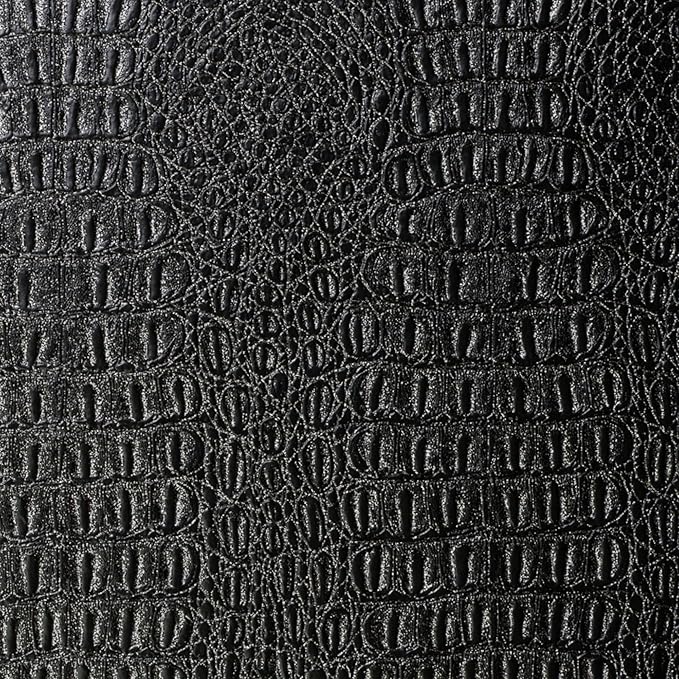 Alligator Fabric, Soft Textured Crocodile Vinyl Faux Leather, Gator Skin Embossed Upholstery DIY Craft and Clips Pleather Sheets – Cut Continuously by The Yard (Silver Sparkle)