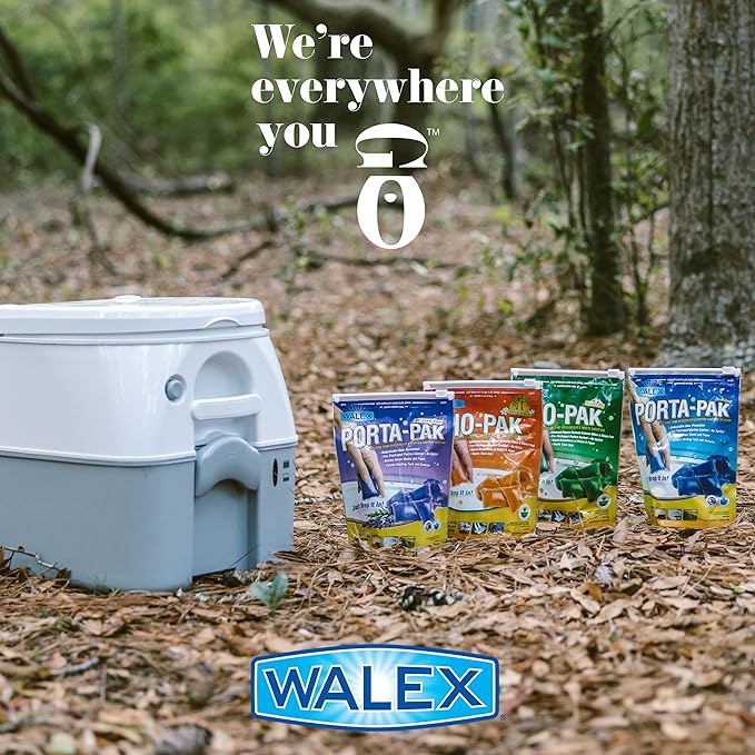 Walex Porta-Pak Black Holding Tank Deodorizer & Portion Control System Drop-Ins - Rapid Breakdown of Waste & Paper, Odor Prevention, Cleans Tank & Sensors - Clean Linen, 10-Pack