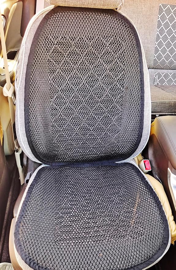 Summer Cool 3D Air Mesh Breathable Car Seat Cushion Pad Universal Auto Cushion Cover Set Interior Accessories (Black, 2 Pack seat pad +2 Pack Back Cushion)