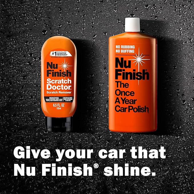 Nu Finish Exterior Car Care Kit with Scratch Doctor Car Scratch Remover (6.5 Fl Oz) and The Once a Year Car Polish (16 Fl Oz)