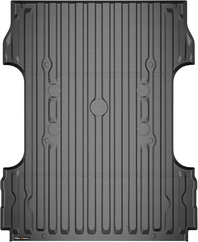 TripleAliners Truck Bed Mat Compatible with 2017-2024 2025 2026 Ford Super Duty F250/F350/F450 Accessories 6.8FT Vehicle Bed Perfectly Flush All Weather Protection TPE Heavy Duty Pickup Cargo Mat