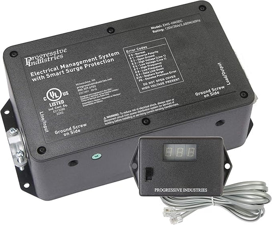 Progressive Industries EMS-HW30C Heavy Duty RV Surge Protector, Black, 30 Amp