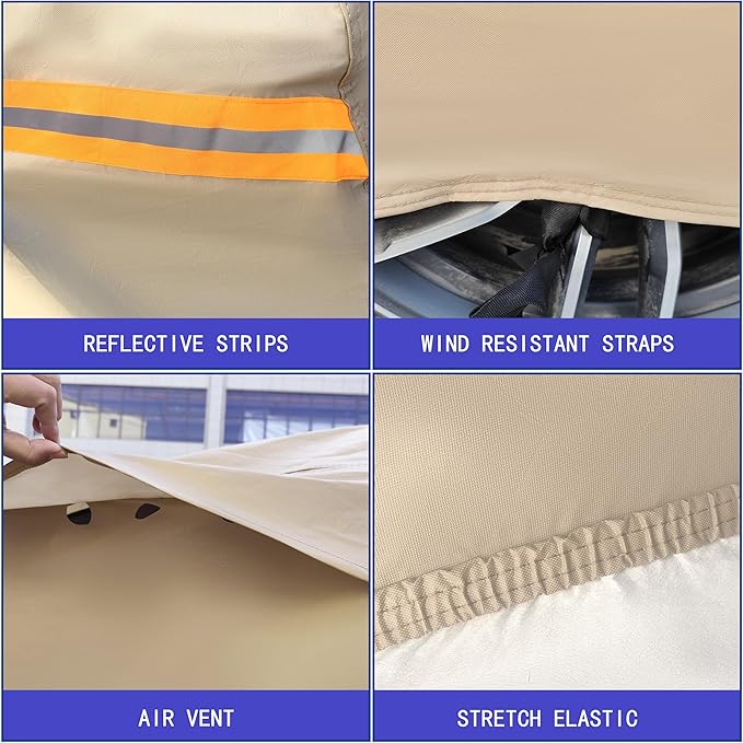 Heavy Duty Outdoor Car Cover Custom Fit for Jeep Wrangler 2 Door, Windproof All Weather Waterproof Sun Rain UV Dust Snow Protection Outdoor Car Covers