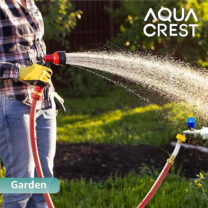 AQUA CREST Flexible Hose Protector-Eliminates Hose Crimping and Straining at Faucets and Water Connections for RV, Garden & Car Wash Hose Extension Adapter, Pack of 3