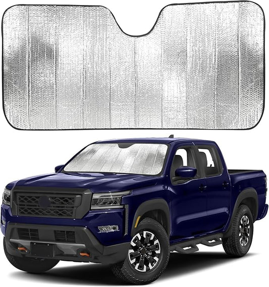EcoNour Accordion Car Windshield Sun Shade for Trucks | Car Window Shades for Large SUVs & Pickups | UV Blocker Sun Visor for Interior Protection & Heat Control | XL (66 x 27 Inches)