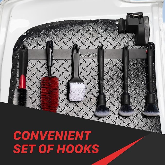 Maxshine Universal Detailing Brush Hanger - 6 Organizer Hooks, Lightweight Wall-Mounted Design for Auto Detailing Supplies, Ideal for Garage & Mobile Use, Easy to Install Car Care Organizer