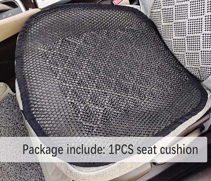 Summer Cool 3D Air Mesh Breathable Vented Car Seat Cushion Pad,Universal Auto Back Cooling Ventilated Seat Cover for Car SUV Truck Van Pickup for Driving Seat(Black, 1 Pack seat pad)