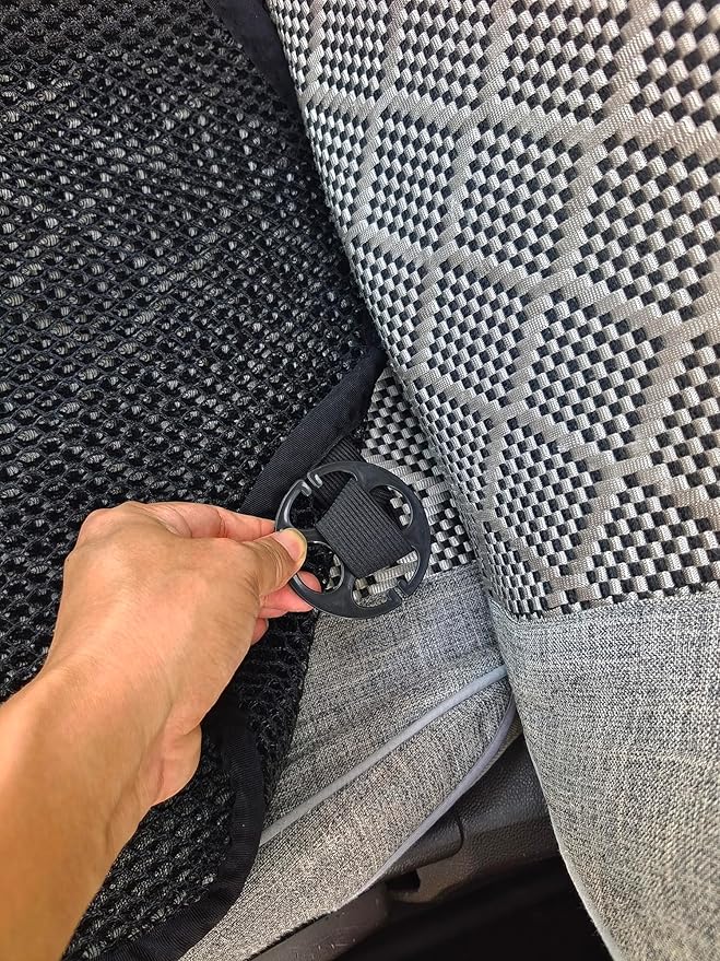 Summer Cool 3D Air Mesh Breathable Car Seat Cushion Pad Universal Auto Cushion Cover Set Interior Accessories (Black, 2 Pack seat pad)