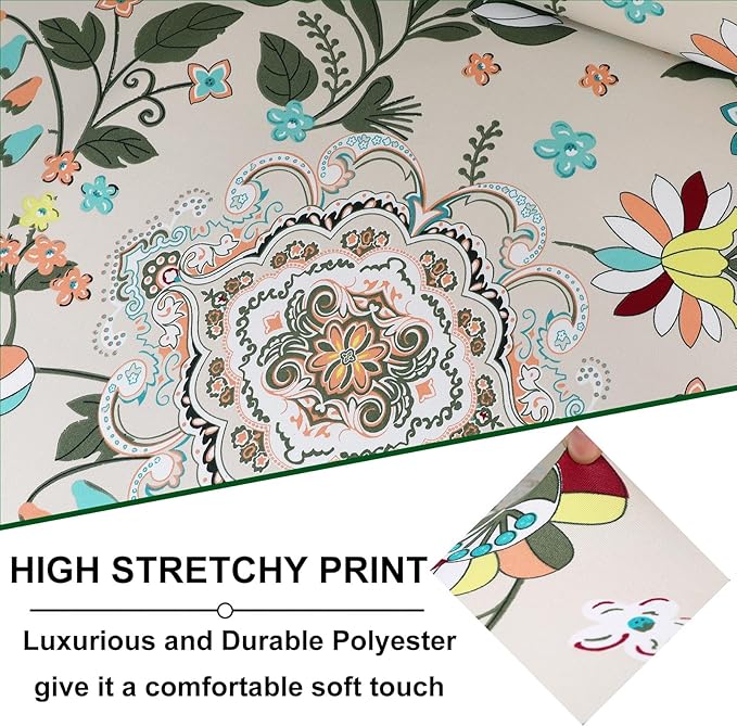 CRFATOP 2 Sets RV Dinette Cushion Covers Printed Camper Cushion Slipcover Stretch 2 Seat Sofa Chair Cover Furniture Protector for RV Camper Car Bench 2 Backrest Covers & 2 Bench Covers,16