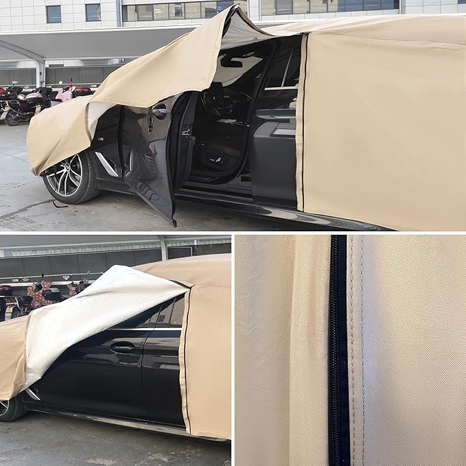 Heavy Duty Outdoor Car Cover Custom Fit for Tesla Model Y,Windproof All Weather Waterproof Sun Rain UV Dust Snow Protection Outdoor Car Covers
